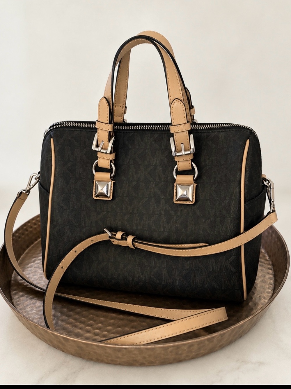 Michael Kors MK Logo Satchel , bag, tote, purse OS Strap
